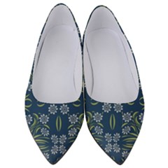 Folk flowers print Floral pattern Ethnic art Women s Low Heels