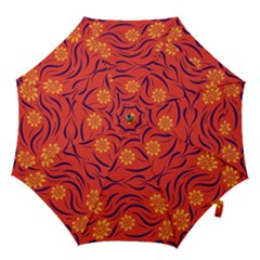 Folk flowers print Floral pattern Ethnic art Hook Handle Umbrellas (Large)