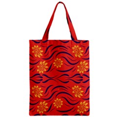 Folk flowers print Floral pattern Ethnic art Zipper Classic Tote Bag