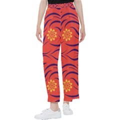 Folk flowers print Floral pattern Ethnic art Women s Pants 