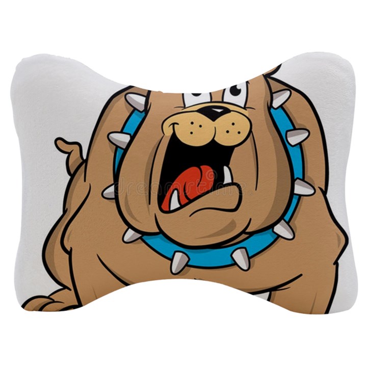 Bulldog-cartoon-illustration-11650862 Velour Seat Head Rest Cushion