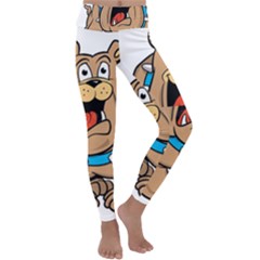 Bulldog-cartoon-illustration-11650862 Kids  Lightweight Velour Classic Yoga Leggings by jellybeansanddinosaurs