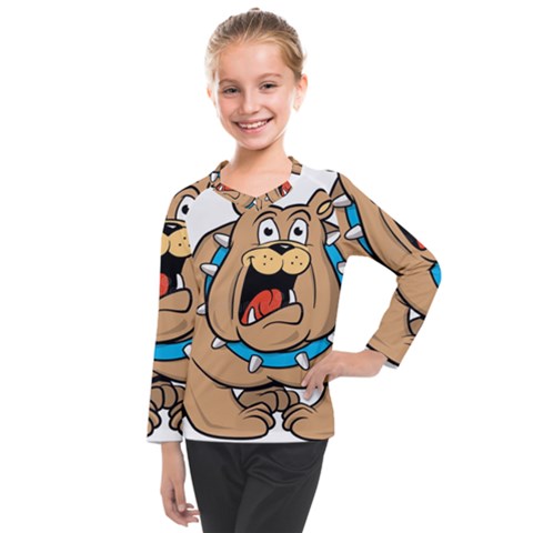 Bulldog-cartoon-illustration-11650862 Kids  Long Mesh Tee by jellybeansanddinosaurs