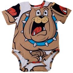 Bulldog-cartoon-illustration-11650862 Baby Short Sleeve Onesie Bodysuit by jellybeansanddinosaurs