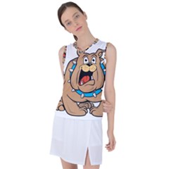 Bulldog-cartoon-illustration-11650862 Women s Sleeveless Sports Top by jellybeansanddinosaurs