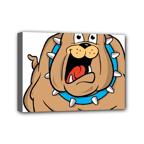 Bulldog-cartoon-illustration-11650862 Mini Canvas 7  X 5  (stretched) by jellybeansanddinosaurs