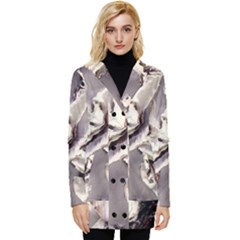 Abstract Wannabe Two Button Up Hooded Coat  by MRNStudios