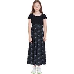 Animal Eyes Close Up Motif Pattern Kids  Flared Maxi Skirt by dflcprintsclothing