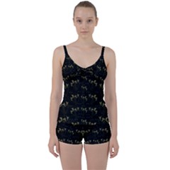 Exotic Snow Drop Flowers In A Loveable Style Tie Front Two Piece Tankini by pepitasart