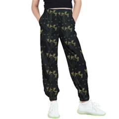 Exotic Snow Drop Flowers In A Loveable Style Kids  Elastic Waist Pants by pepitasart