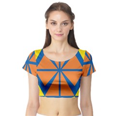 Abstract Pattern Geometric Backgrounds   Short Sleeve Crop Top by Eskimos