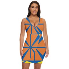 Abstract Pattern Geometric Backgrounds   Draped Bodycon Dress by Eskimos