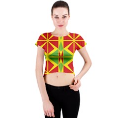 Abstract Pattern Geometric Backgrounds   Crew Neck Crop Top by Eskimos