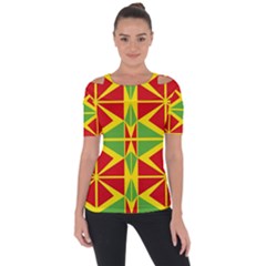 Abstract Pattern Geometric Backgrounds   Shoulder Cut Out Short Sleeve Top by Eskimos