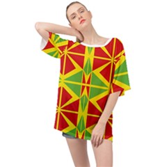 Abstract Pattern Geometric Backgrounds   Oversized Chiffon Top by Eskimos