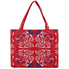 Floral Folk Damask Pattern Fantasy Flowers  Mini Tote Bag by Eskimos