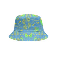 Floral Folk Damask Pattern Fantasy Flowers  Inside Out Bucket Hat (kids) by Eskimos