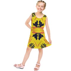 Floral Folk Damask Pattern Fantasy Flowers  Kids  Tunic Dress by Eskimos