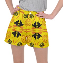 Floral Folk Damask Pattern Fantasy Flowers  Ripstop Shorts by Eskimos