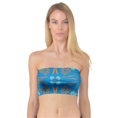 Floral Folk Damask Pattern Fantasy Flowers  Bandeau Top by Eskimos