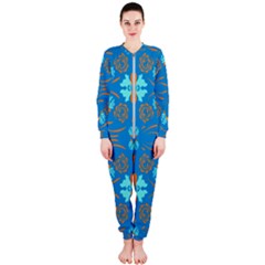 Floral Folk Damask Pattern Fantasy Flowers  Onepiece Jumpsuit (ladies) by Eskimos