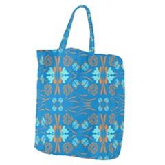 Floral Folk Damask Pattern Fantasy Flowers  Giant Grocery Tote by Eskimos