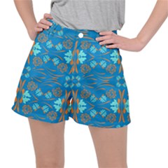 Floral Folk Damask Pattern Fantasy Flowers  Ripstop Shorts by Eskimos