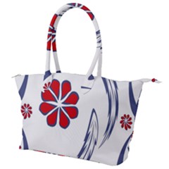 Folk Flowers Print Floral Pattern Ethnic Art Canvas Shoulder Bag by Eskimos