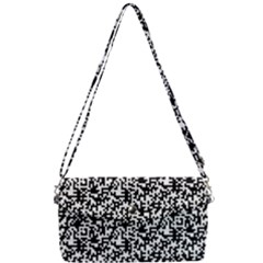 Black And White Qr Motif Pattern Removable Strap Clutch Bag