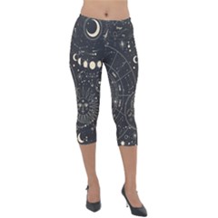 Magic-patterns Lightweight Velour Capri Leggings  by CoshaArt