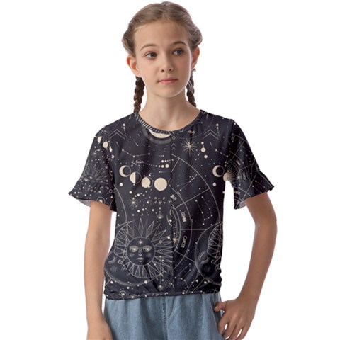 Magic-patterns Kids  Cuff Sleeve Scrunch Bottom Tee by CoshaArt