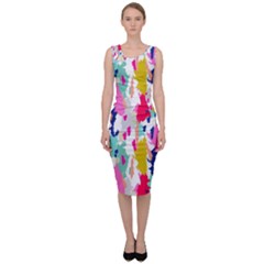 Acryl Paint Sleeveless Pencil Dress by CoshaArt