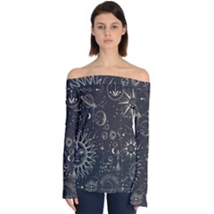 Mystic Patterns Off Shoulder Long Sleeve Top by CoshaArt
