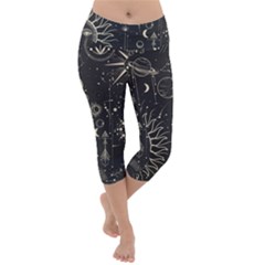 Mystic Patterns Lightweight Velour Capri Yoga Leggings by CoshaArt