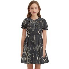 Mystic Patterns Kids  Bow Tie Puff Sleeve Dress by CoshaArt