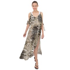 Luxury Snake Print Maxi Chiffon Cover Up Dress by CoshaArt