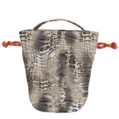 Luxury Snake Print Drawstring Bucket Bag by CoshaArt