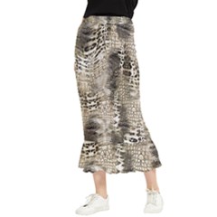 Luxury Snake Print Maxi Fishtail Chiffon Skirt by CoshaArt