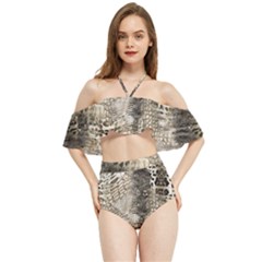 Luxury Snake Print Halter Flowy Bikini Set  by CoshaArt