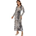 Luxury Snake Print Long Sleeve Velour Longline Maxi Dress View2