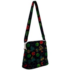 Apples Honey Honeycombs Pattern Zipper Messenger Bag by Amaryn4rt