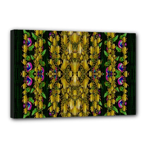 Fanciful Fantasy Flower Forest Canvas 18  X 12  (stretched) by pepitasart