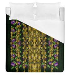 Fanciful Fantasy Flower Forest Duvet Cover (queen Size) by pepitasart