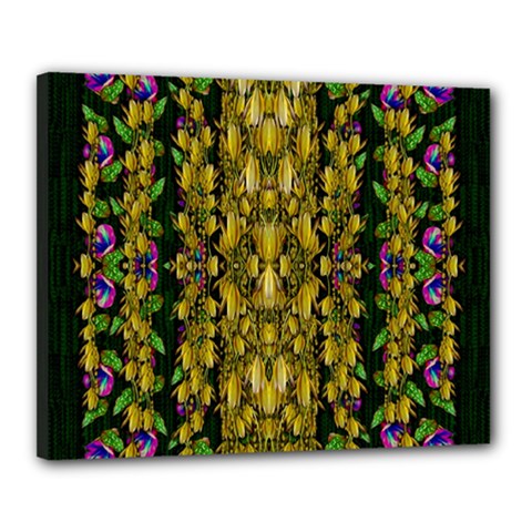 Fanciful Fantasy Flower Forest Canvas 20  X 16  (stretched) by pepitasart