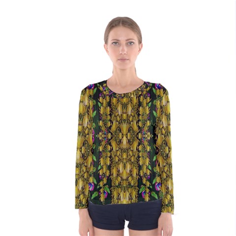 Fanciful Fantasy Flower Forest Women s Long Sleeve Tee by pepitasart