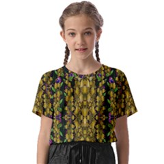 Fanciful Fantasy Flower Forest Kids  Basic Tee by pepitasart