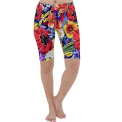 Flower Pattern Cropped Leggings 