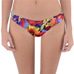 Flower Pattern Reversible Hipster Bikini Bottoms by CoshaArt