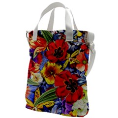 Flower Pattern Canvas Messenger Bag