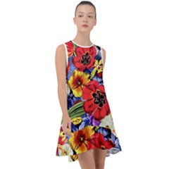 Flower Pattern Frill Swing Dress by CoshaArt